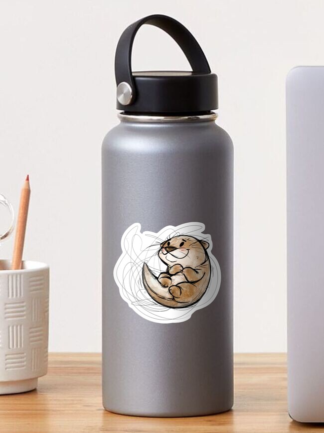 Thumbnail 1 von 3, Sticker, Baby Otter Scribble Critter Sticker designt und verkauft von AmberCheever.