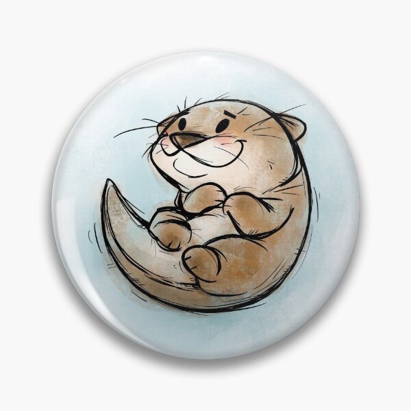 Item preview, Baby Otter Scribble Critter Illustration designed and sold by AmberCheever.