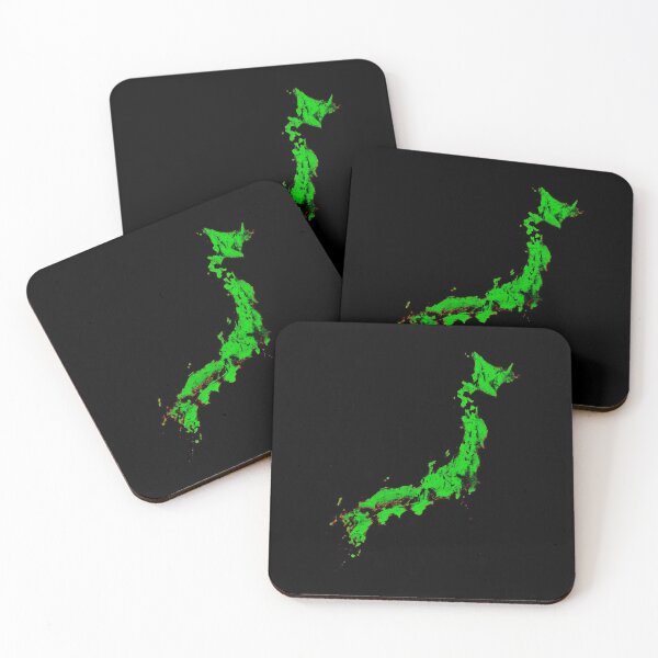 Item preview, Japan Forest Cover Map with Black Background designed and sold by GrasshopperGeo.
