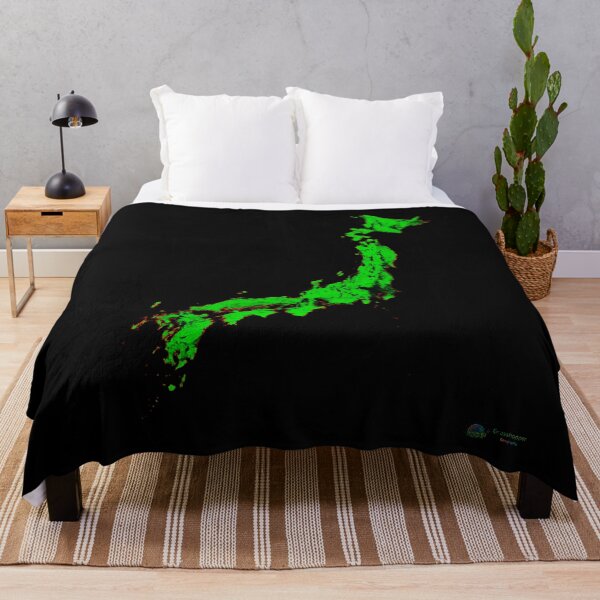 Item preview, Japan Forest Cover Map with Black Background designed and sold by GrasshopperGeo.