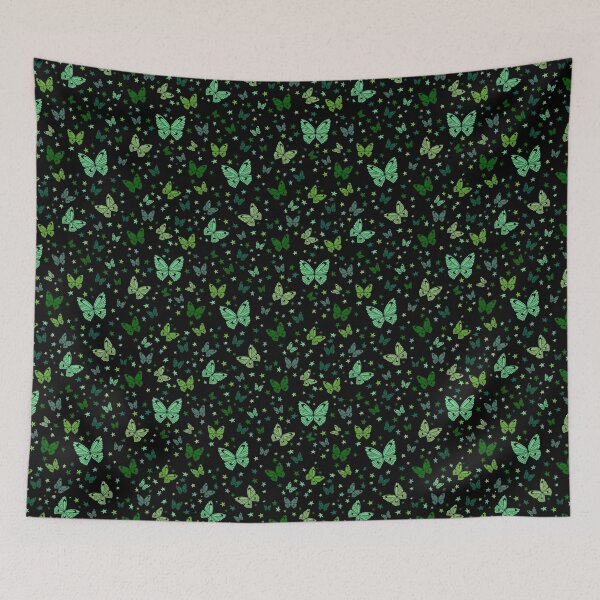 Item preview, Bounty of Green Butterflies - Black designed and sold by Erin Bresnahan.