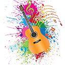 Acoustic Guitar With Paint Splatter Illustration Framed Art Print By Jpldesigns Redbubble