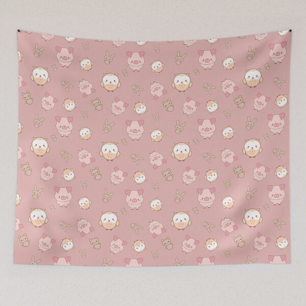 Item preview, Kawaii Animals Pattern in Light Pink designed and sold by RedRubi.