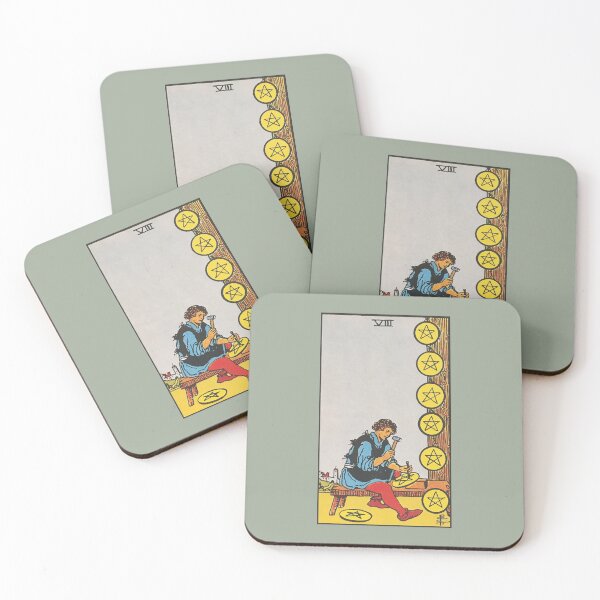 Item preview, 8 de pentáculos - tarot Rider Waite Smith designed and sold by natekelly.