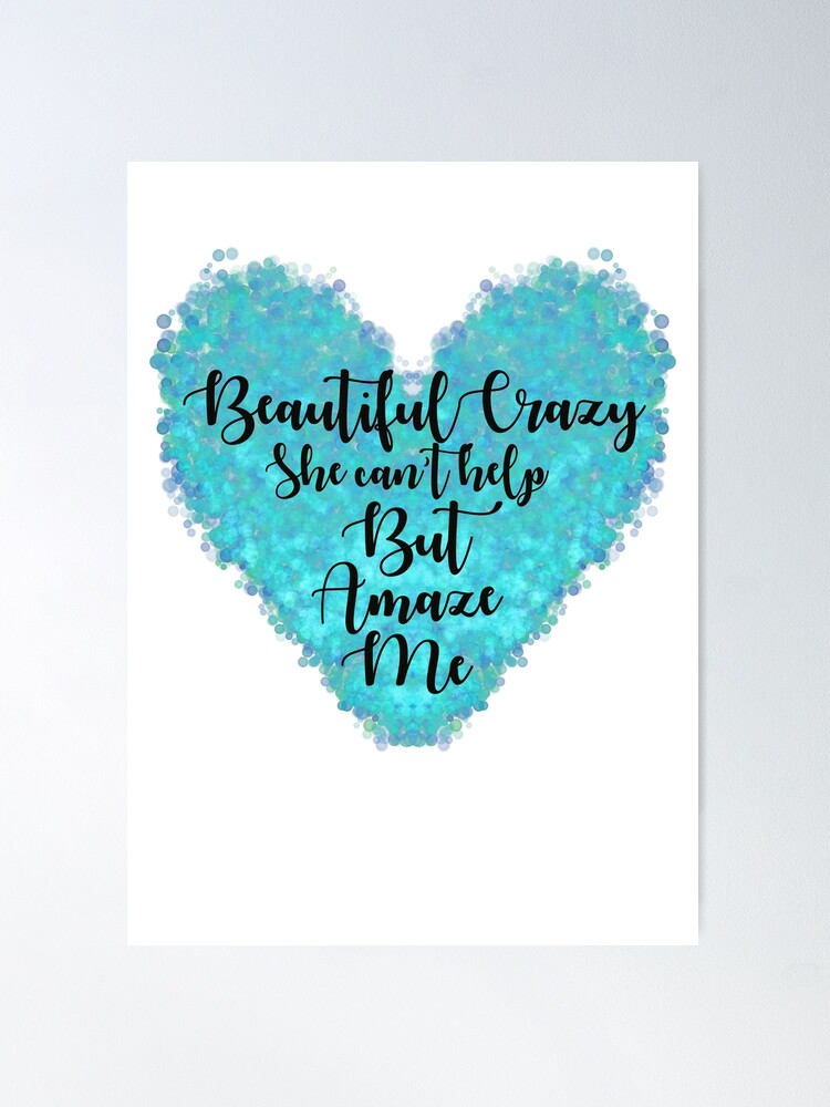 Beautiful crazy song lyrics  Poster for Sale by GranolaLifex