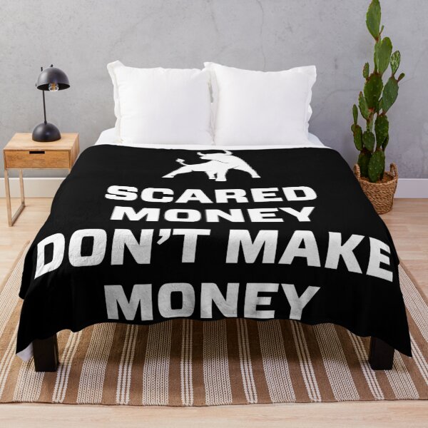 Item preview, Scared money don't make money graphic white text designed and sold by Luhmdesign.