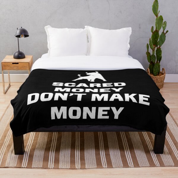 Item preview, Scared money don't make money graphic white text designed and sold by Luhmdesign.