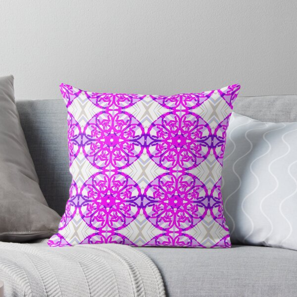 Item preview, Bold Cottagecore Summer Pink White Diamond Geometric Design Pattern  designed and sold by PatternPerfect.