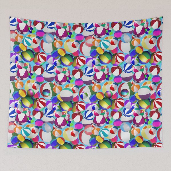 Item preview, Beach Balls on blue designed and sold by TerenceLacey.