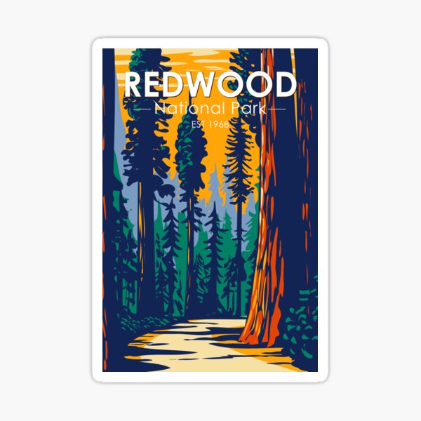 Redwood National Park California Vintage Sticker