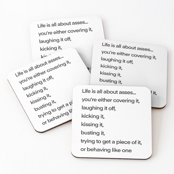 Item preview, life is all about asses funny designed and sold by KikasArt.