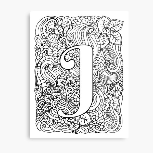 Impression montée for Sale avec l'œuvre « Coloriage adulte monogramme  lettre N » de l'artiste MamaSweetea