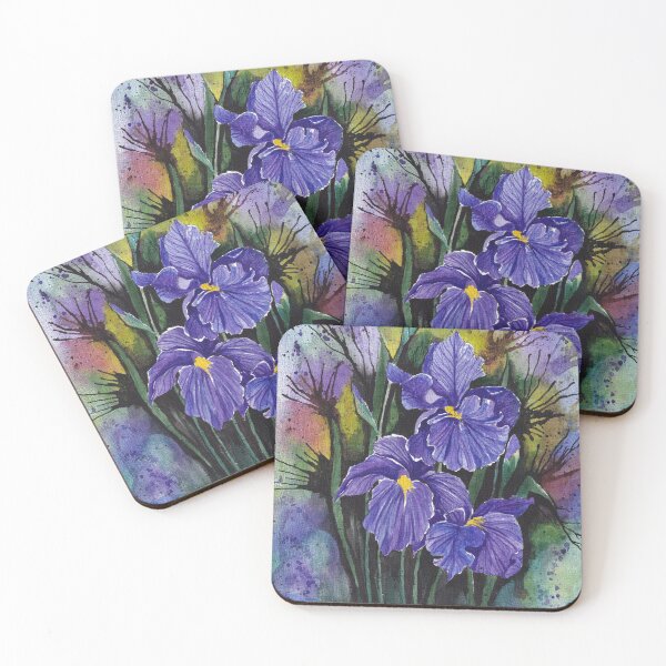 Item preview, Vibrant Iris Flowers Watercolour Artwork designed and sold by Oirabot.