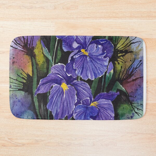 Item preview, Vibrant Iris Flowers Watercolour Artwork designed and sold by Oirabot.