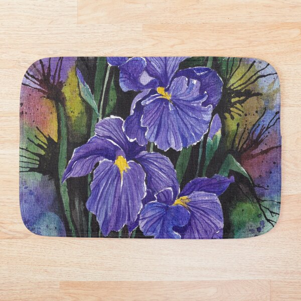 Item preview, Vibrant Iris Flowers Watercolour Artwork designed and sold by Oirabot.