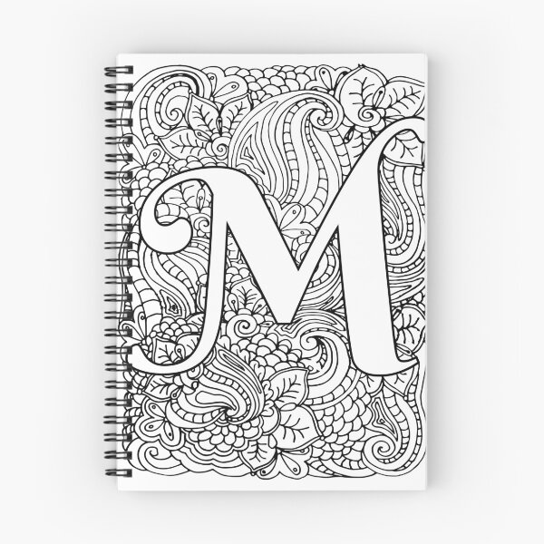 Item preview, Adult Coloring Page Monogram Letter M designed and sold by MamaSweetea.