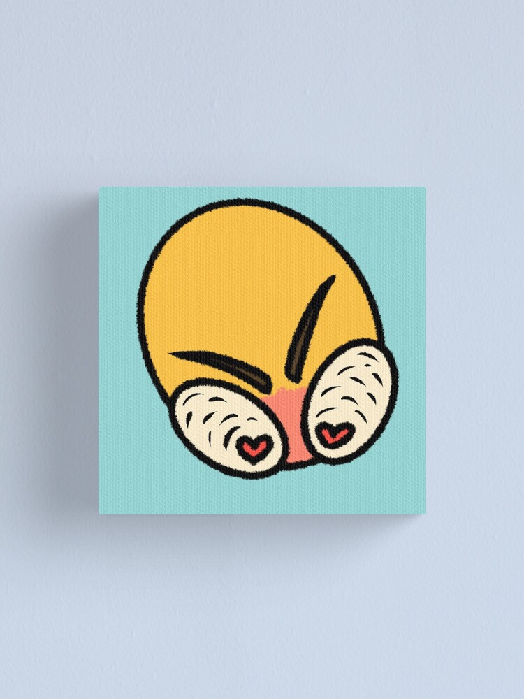 "Angry love heart eyes cursed emoji" Canvas Print for Sale by Shred
