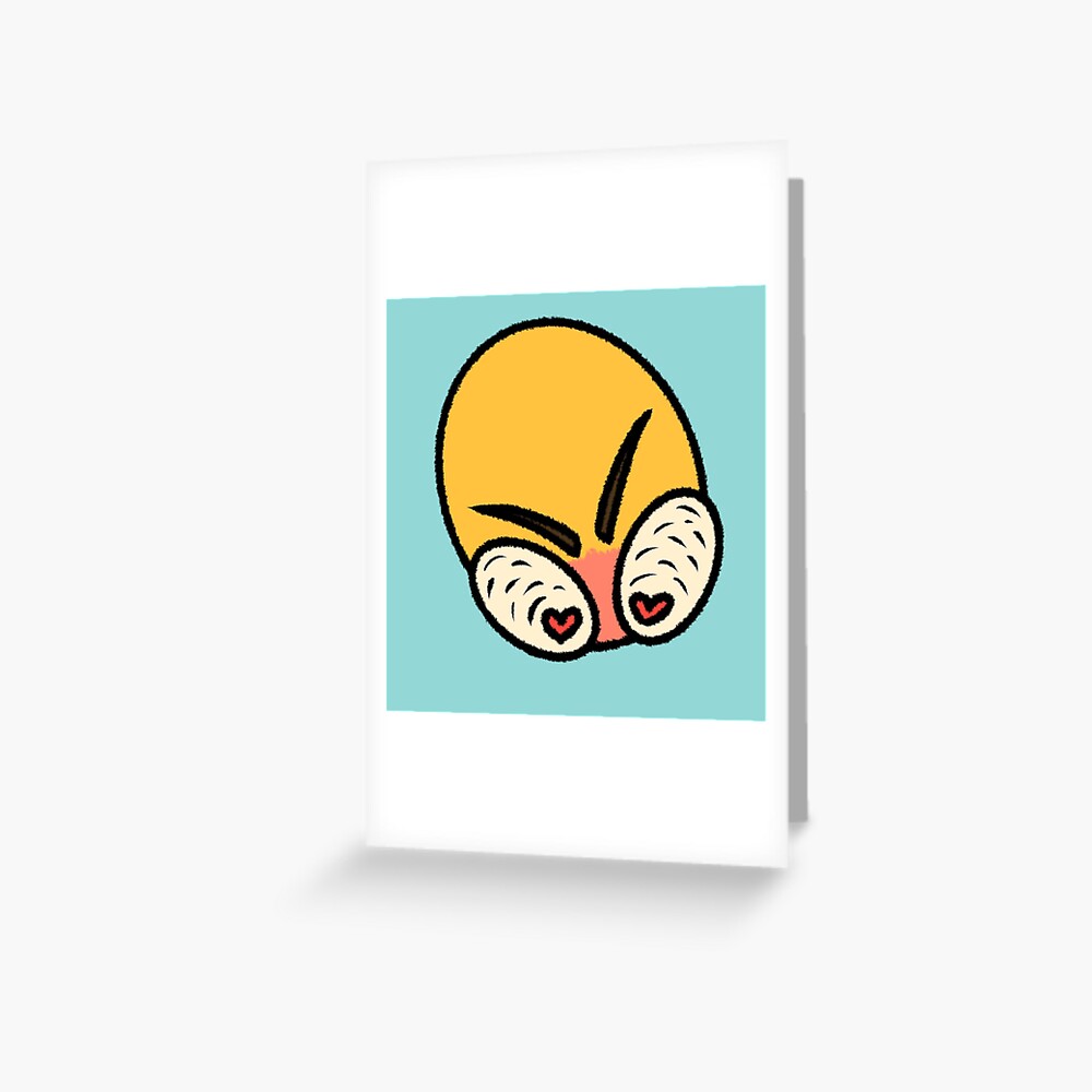 "Angry love heart eyes cursed emoji" Greeting Card for Sale by Shred