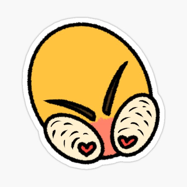 Angry love heart eyes cursed emoji Sticker for Sale by Shred-Lettuce