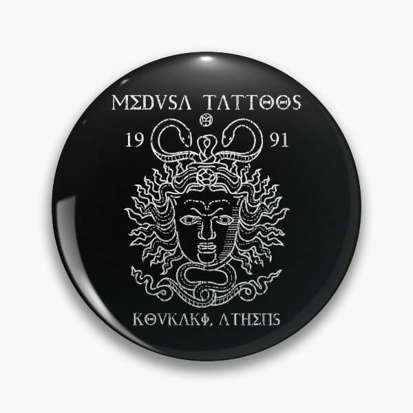 Item preview, Medusa Tattoo Studio Athens, Greek Mythology, Mythical Character Line Art designed and sold by Proverbial Wisdom Design.