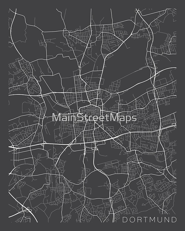dortmund map germany gray by mainstreetmaps