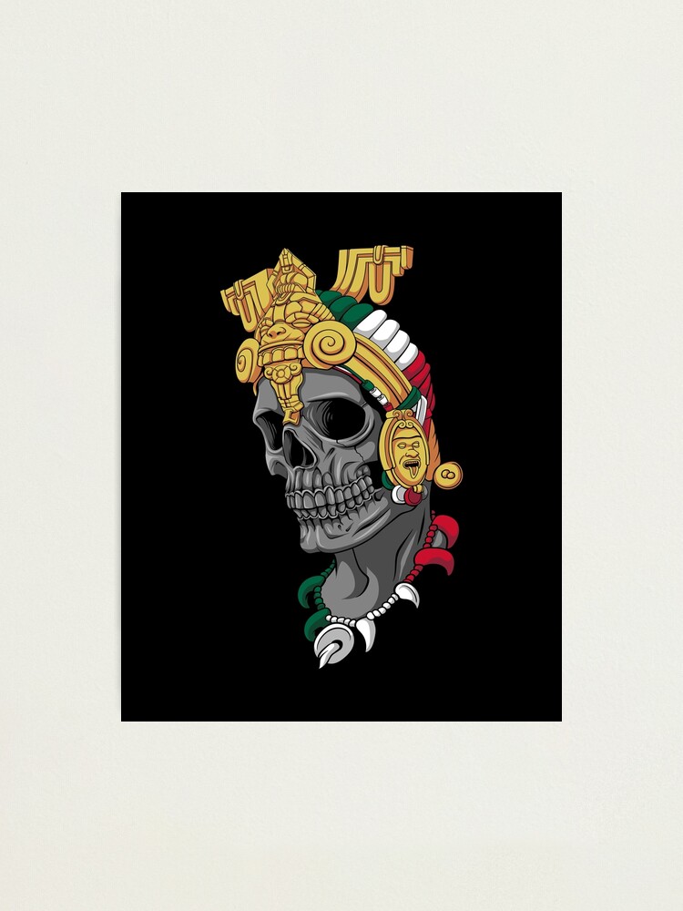 Aztec Skull - Mexican Symbol - Hecho En Mexico
