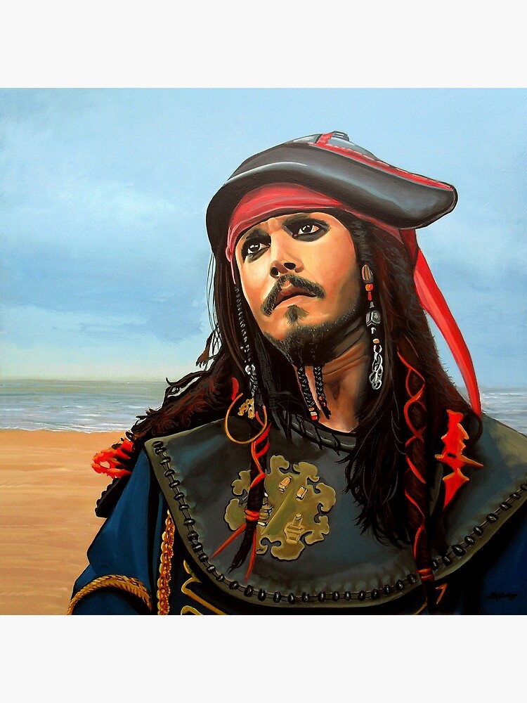 "Johnny Depp as Jack Sparrow Painting" Poster for Sale by PaulMeijering