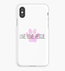 Live. Love. Rescue Pink Watercolor Paw iPhone Case/Skin