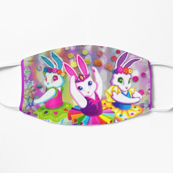 Y2k aesthetics ballerina bunnies floral Flat Mask