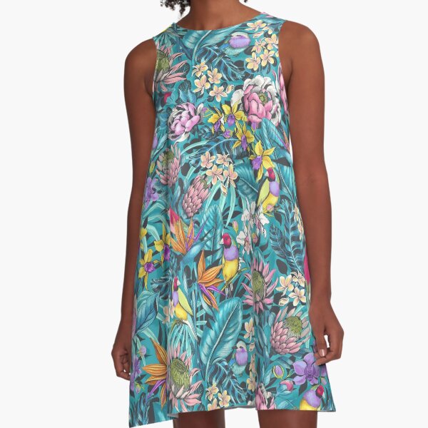 Stand Out! (cool teal) A-Line Dress