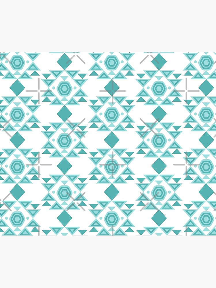 Thumbnail 2 of 2, Duvet Cover, A Simple Blue Light Tribal Ethnic pattern designed and sold by Victoria Riabov.