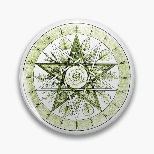 Item preview, Ogham Grove pentagrams in green designed and sold by Yuri Leitch.