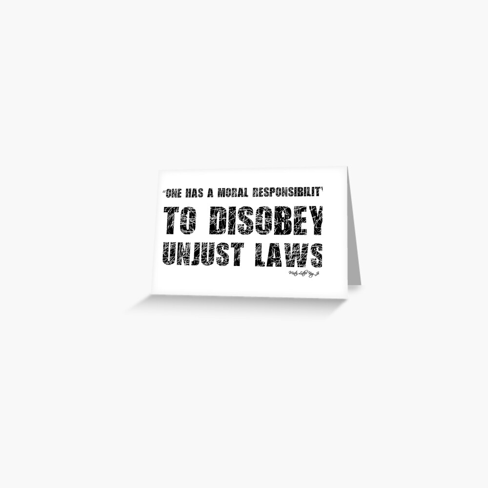 Martin Luther King Ungerechtes Gesetzes Protest Zitat Grusskarte Von Sago Design Redbubble