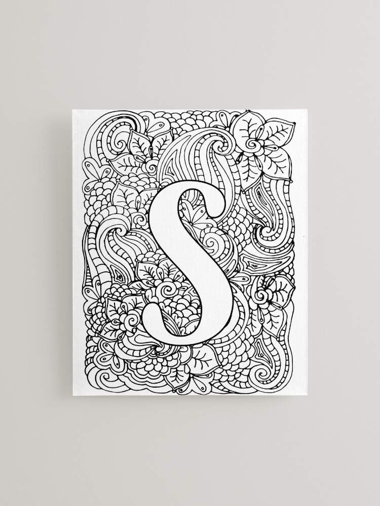 Impression montée for Sale avec l'œuvre « Coloriage adulte monogramme  lettre N » de l'artiste MamaSweetea