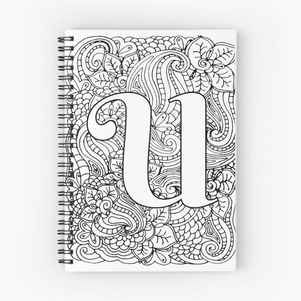 Item preview, Adult Coloring Page Monogram Letter U designed and sold by MamaSweetea.