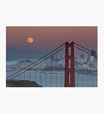 Moon, San Francisco, Golden Gate Photographic Print