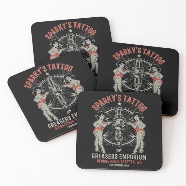 Item preview, Sparky's Tattoo, Studio Design, Greasers, Rockers, Bikers, Pinup Girl, Seattle designed and sold by Proverbial Wisdom Design.