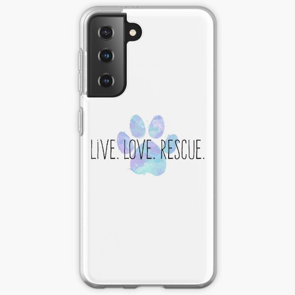 Live. Love. Rescue. Blue Dog Paw Samsung Galaxy Soft Case