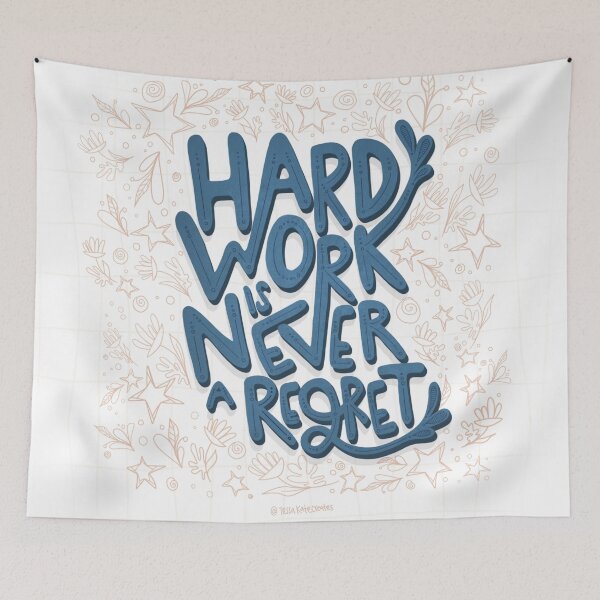Item preview, Hard work is never a regret - lettering print designed and sold by tessakatecreate.