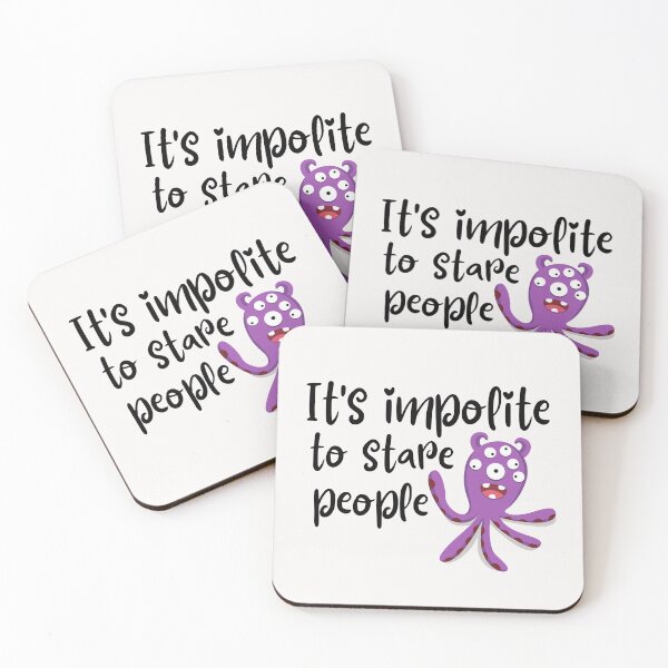 Item preview, It's impolite to stare people, little purple monster design for kids designed and sold by Smileycreation.