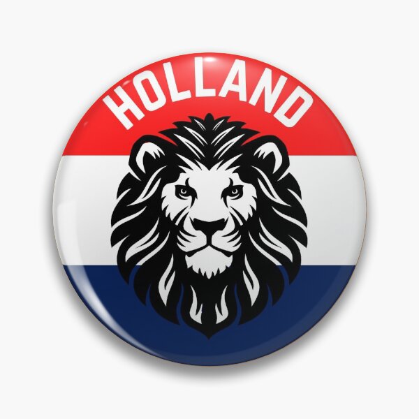 Item preview, Go Holland! - Dutch Lion Flag Badge (Red White Blue) designed and sold by DWDiva.