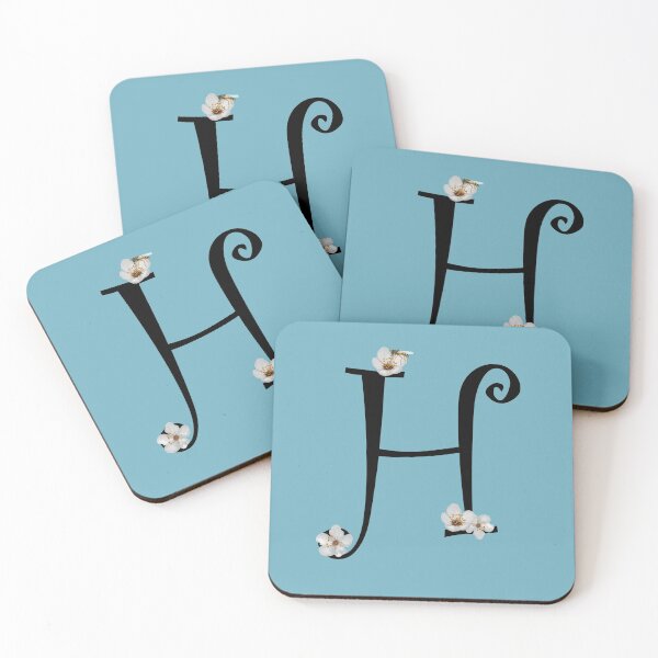 Item preview, Floral and bee initial H designed and sold by Kristaine.