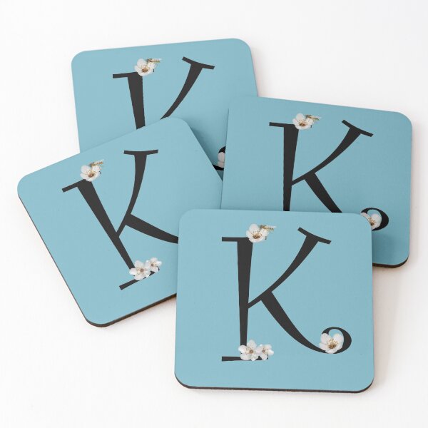 Item preview, Floral and bee initial K designed and sold by Kristaine.