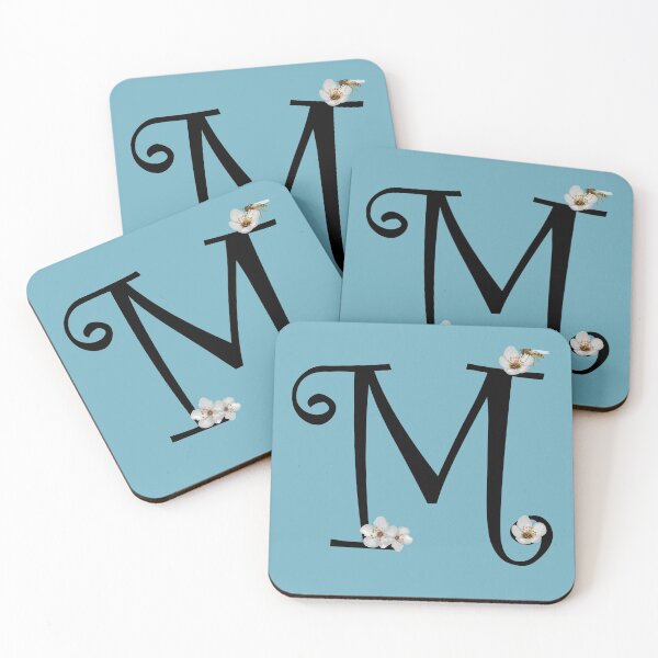 Item preview, M floral and with bee designed and sold by Kristaine.