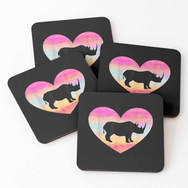 Item preview, I Love Rhinos Heart Colorful Womens Girl Rhinoceros Sunset designed and sold by jerrie9.