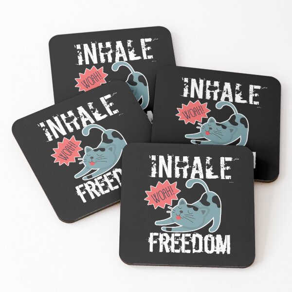 Item preview, Inhale Freedom Cat Funny Savasana Yoga Design designed and sold by Design-Maniya.