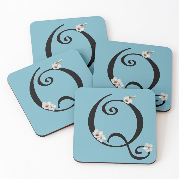 Item preview, Initial Q floral and with bee designed and sold by Kristaine.