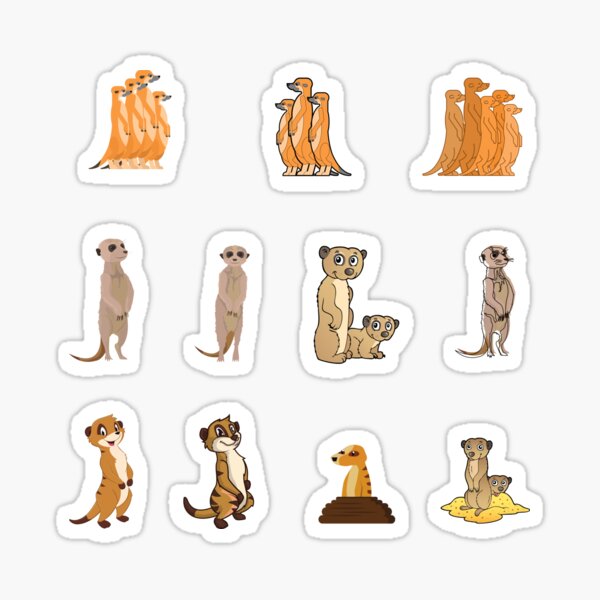 Item preview,  Cute Meerkats Illustration Cartoon Animals Suricate Mongoose designed and sold by Cafecreative.