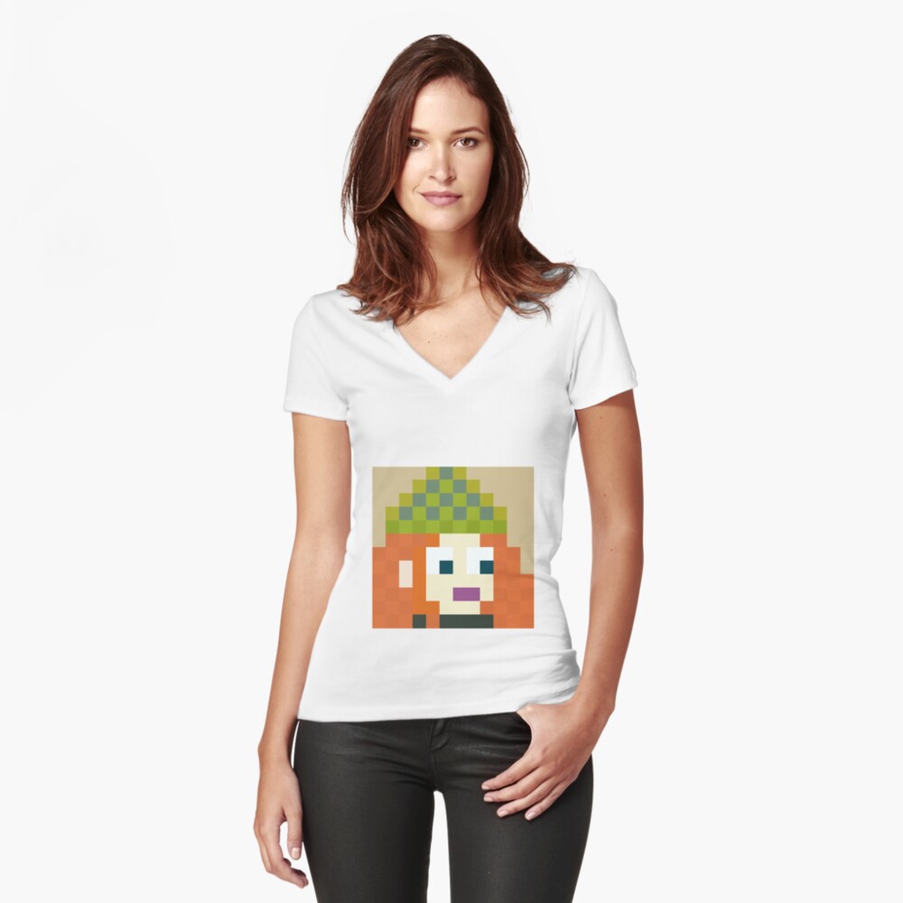 Item preview, Fitted V-Neck T-Shirt designed and sold by Errorism.
