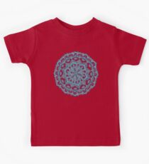 Summer Bloom - floral doodle pattern in turquoise & white Kids Tee
